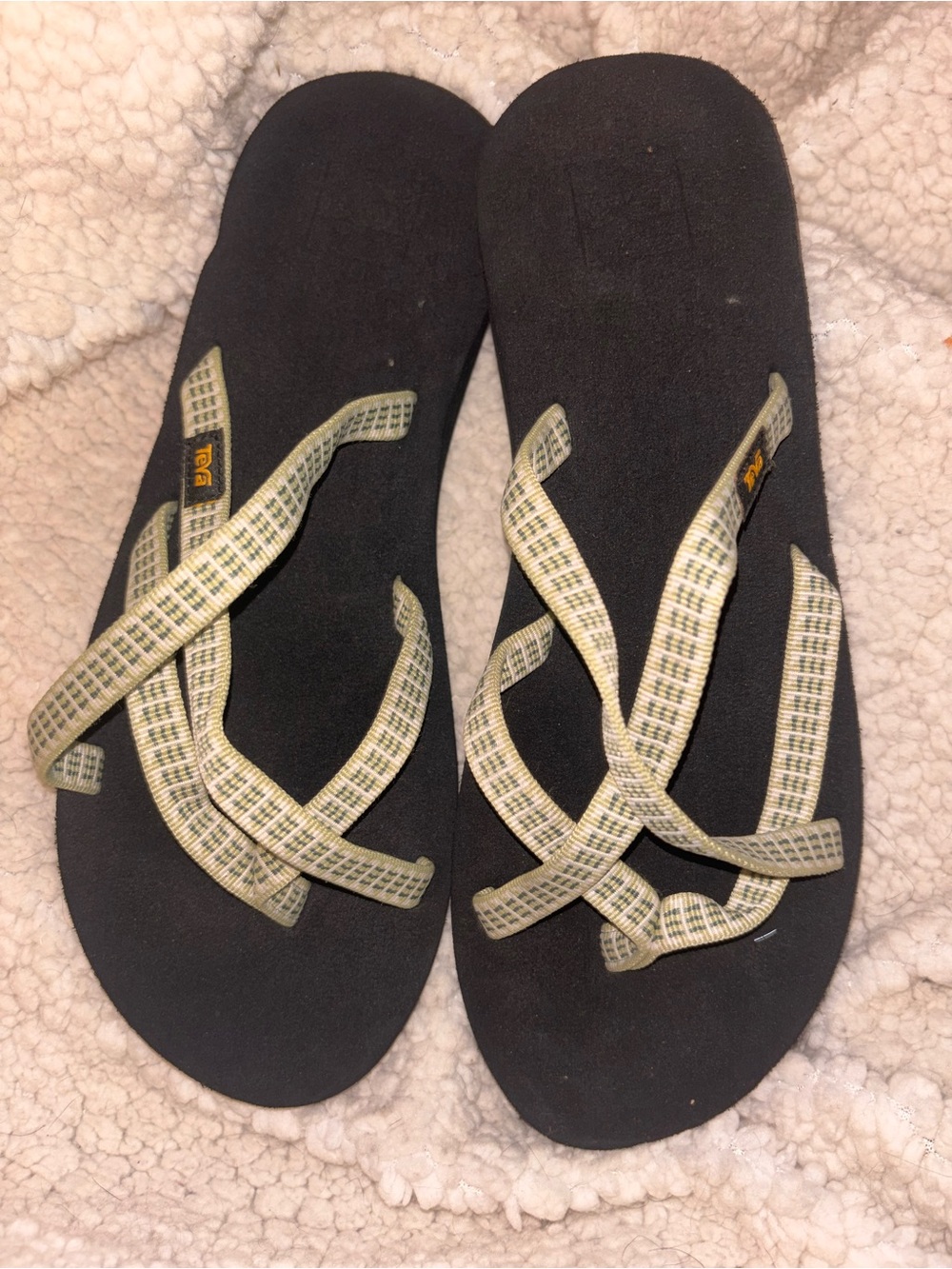 Teva Olowahu Mush Flip Flop Sandals Women’s Size 10 US Green Cream